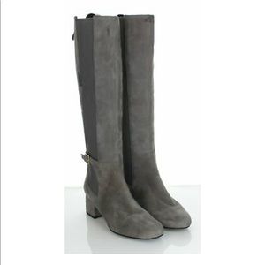 Cole Haan Avani Suede Tall Winter Stretch Boot Gray NEW w/o Box Size 7 Full Zip